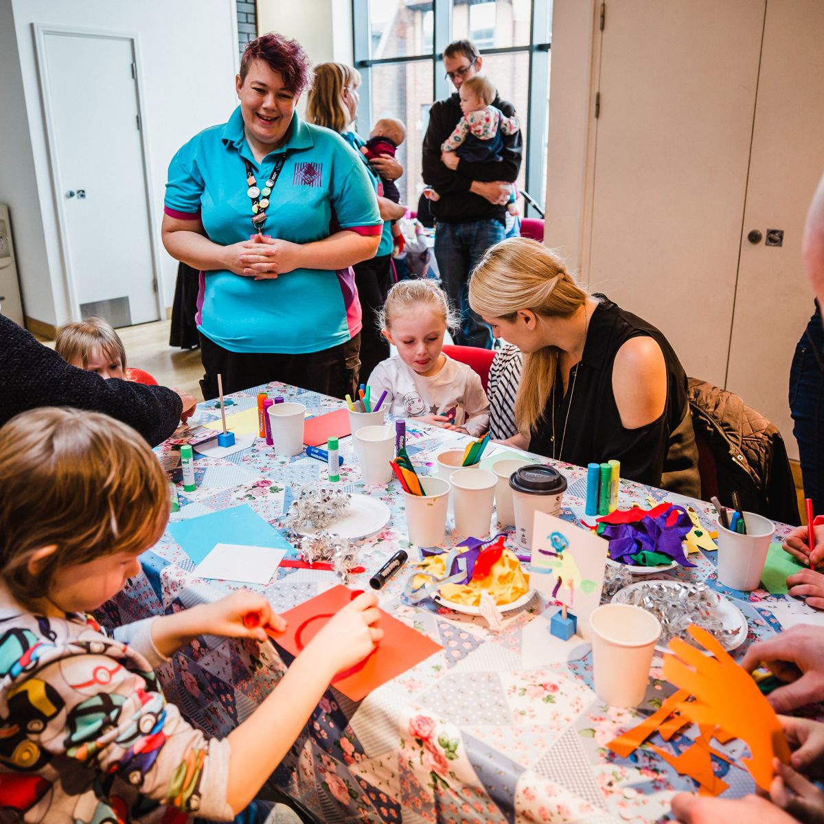 Children making crafts at Great Adventures In Storyland hosted by Hull Truck Theatre
