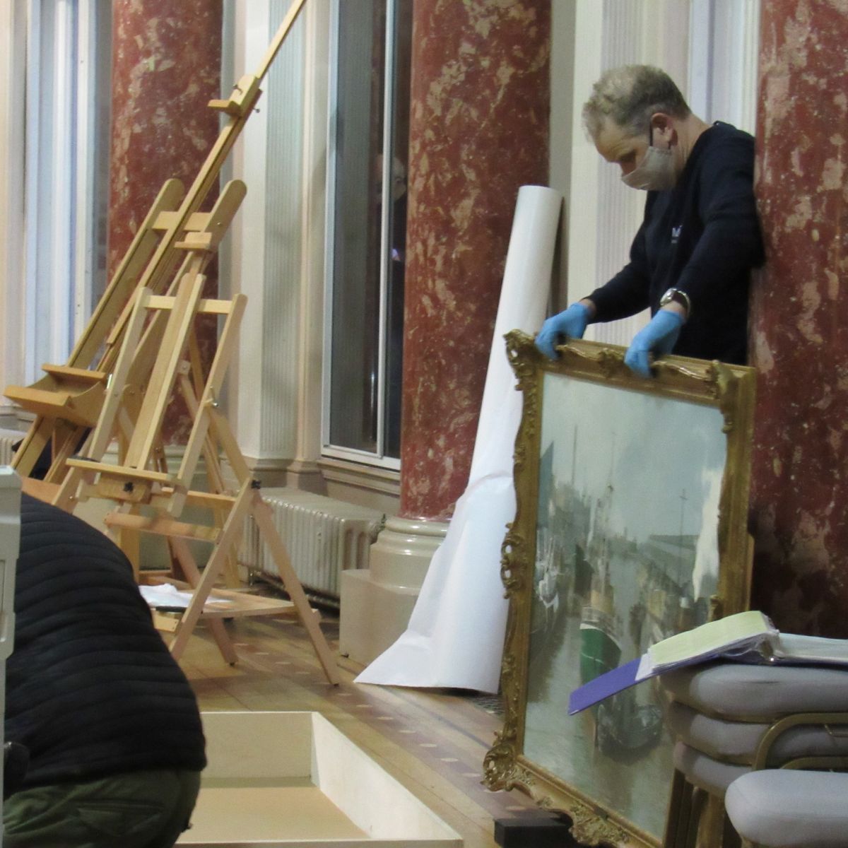 Technicians Start To Pack The Paintings For Transport
