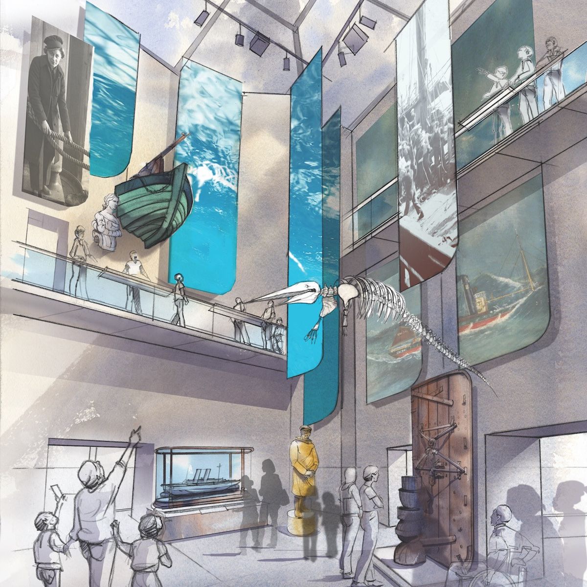 An artists' impression of the new Atrium at Hull Maritime Museum