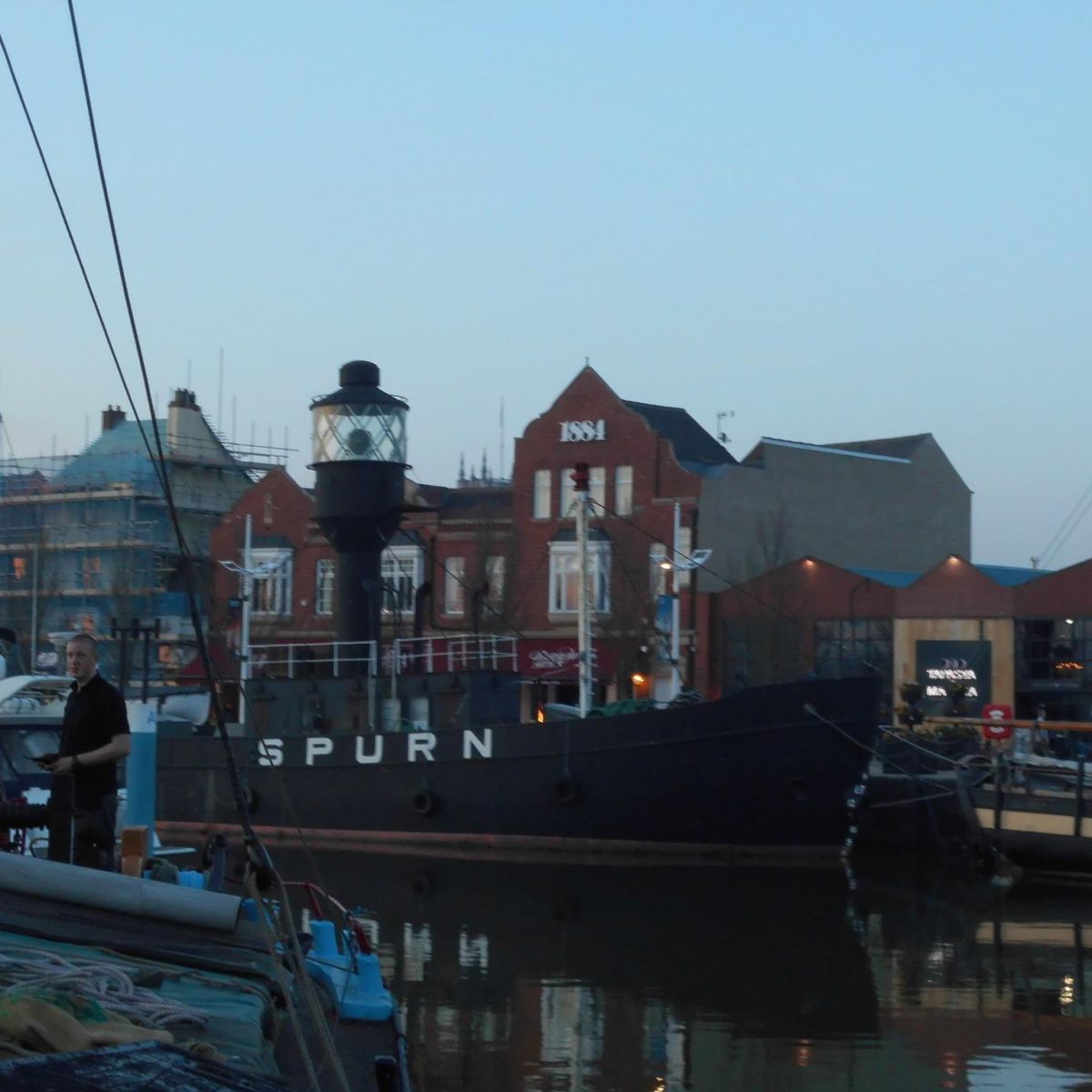 A view of the Spurn Lightship on Hull Marina