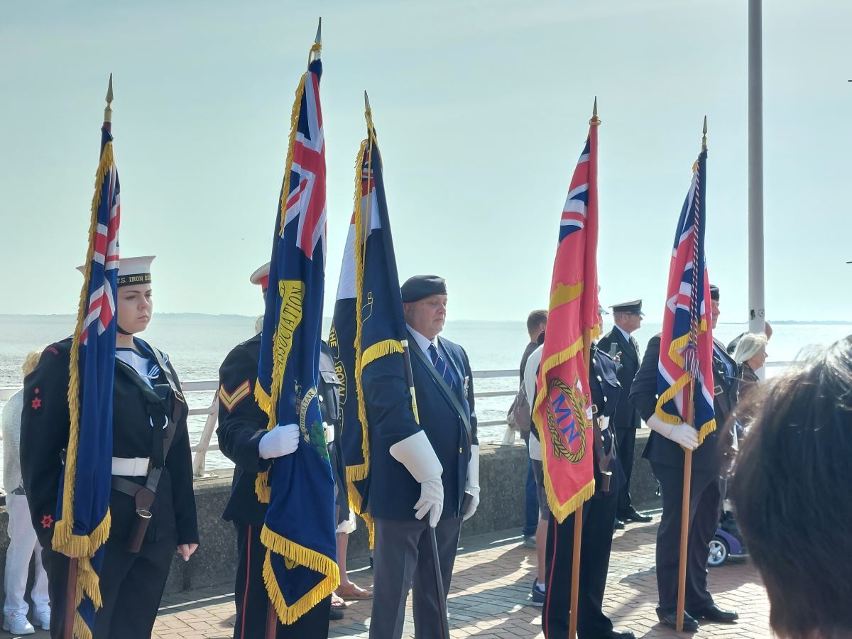 Flag bearers at ease