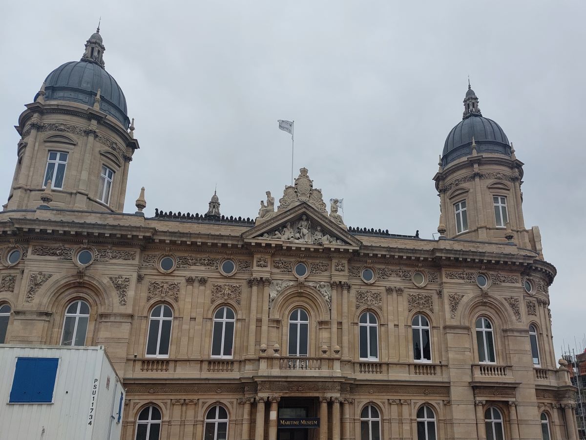 Looking up to the roof of the Maritime Museum